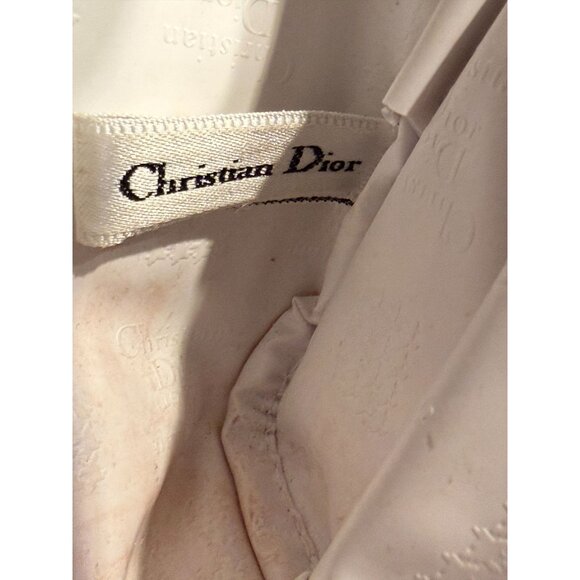 Christian Dior Floral Print Cosmetic Bag Navy Vintage Zip Pouch 9x4x14 9x8 80s - Picture 16 of 16